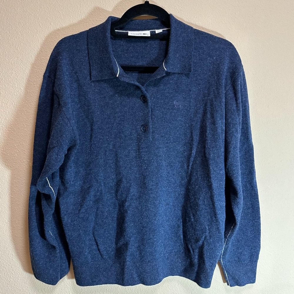 Lacoste Half Button Up Collared Sweater